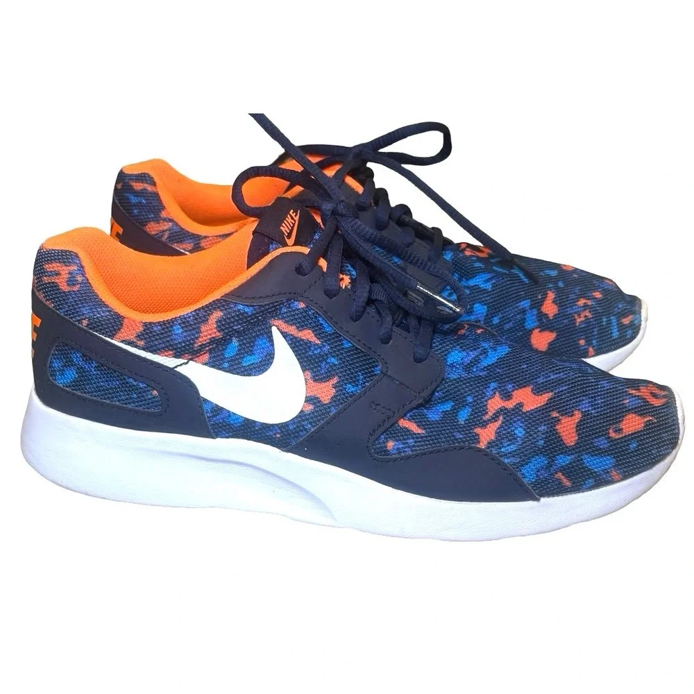 Nike Kaishi Run Navy Orange Blue Abstract Mesh Sneakers 705450-418 Mens 9
